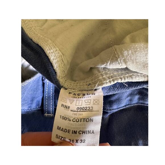 PACSUN Men's Sz: 31x32 Blue Slim Pleated Blue Comfort Stretch Jean Pants - Picture 13 of 14